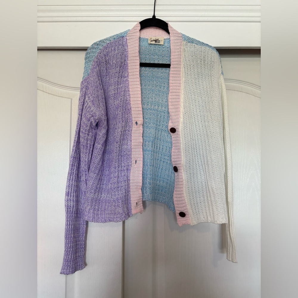 Colorful Knit Cardigan Sweater